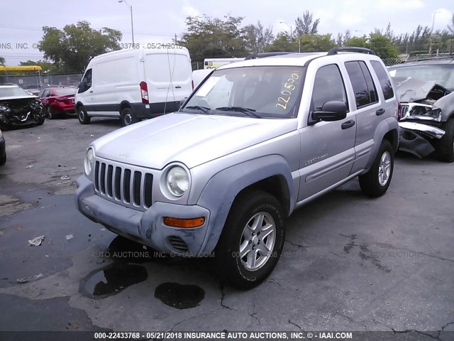 1J4GK48KX2W220570 - 2002 JEEP LIBERTY SPORT 银色 照片 2