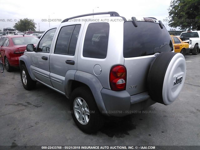 1J4GK48KX2W220570 - 2002 JEEP LIBERTY SPORT SILVER photo 3