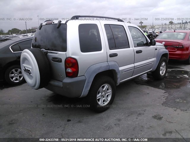 1J4GK48KX2W220570 - 2002 JEEP LIBERTY SPORT 银色 照片 4