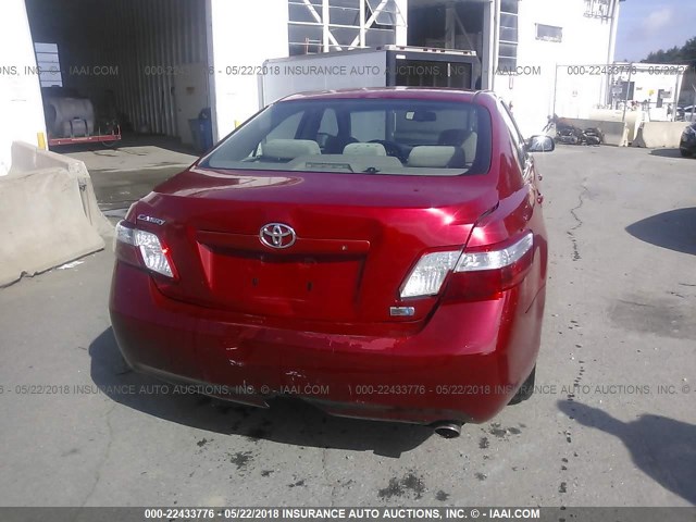 JTNBB46K473015222 - 2007 TOYOTA CAMRY NEW GENERAT HYBRID RED photo 6