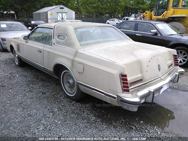 9Y89S634673 - 1979 LINCOLN CONTINENTAL  BEIGE photo 3
