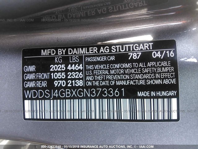 WDDSJ4GBXGN373361 - 2016 MERCEDES-BENZ CLA 250 4MATIC GRAY photo 9