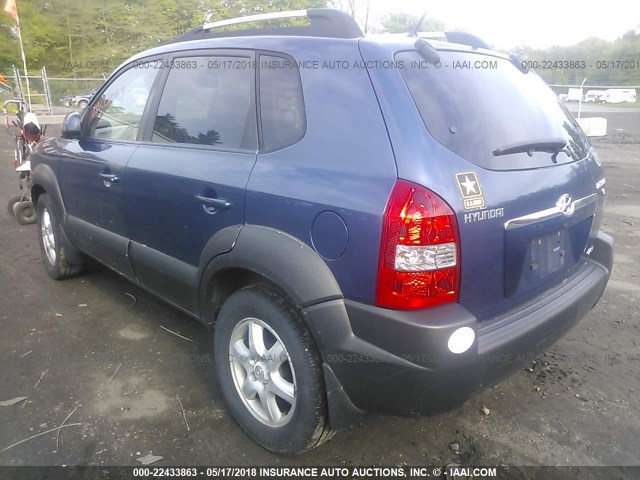 KM8JN72D25U097387 - 2005 HYUNDAI TUCSON GLS/LX BLUE photo 3