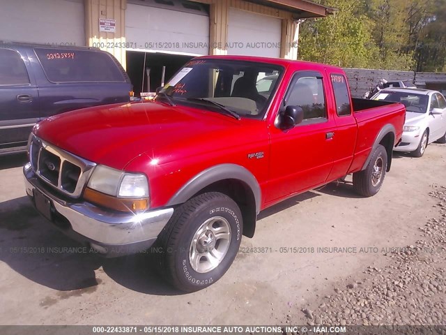 1FTZR15X8YTB31017 - 2000 FORD RANGER SUPER CAB RED photo 2