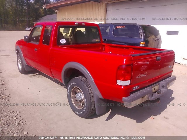 1FTZR15X8YTB31017 - 2000 FORD RANGER SUPER CAB RED photo 3
