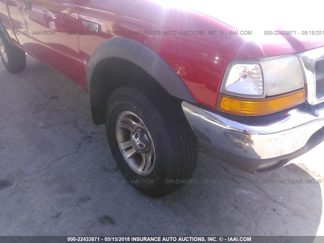 1FTZR15X8YTB31017 - 2000 FORD RANGER SUPER CAB RED photo 6