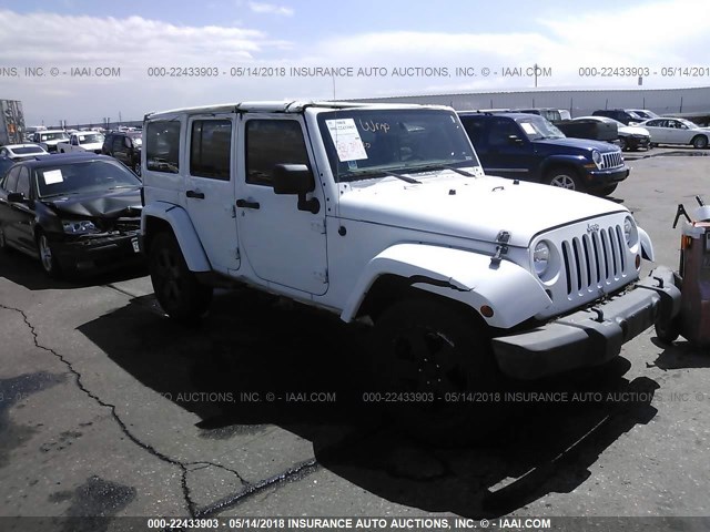 1J4HA5H19BL546169 - 2011 JEEP WRANGLER UNLIMITE SAHARA WHITE photo 1