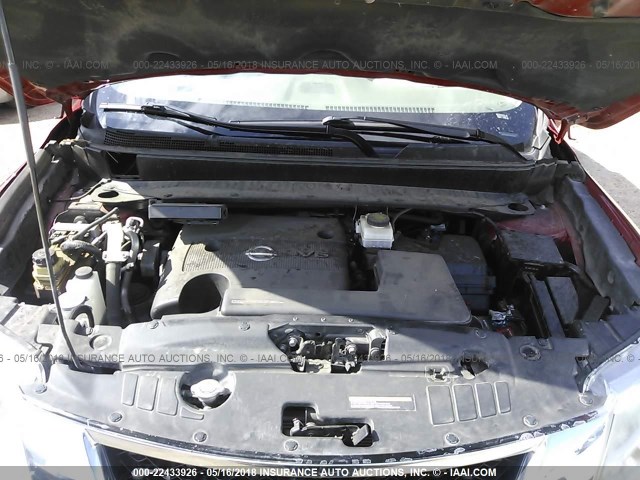 5N1AR2MN5DC647795 - 2013 NISSAN PATHFINDER S/SV/SL/PLATINUM RED photo 10
