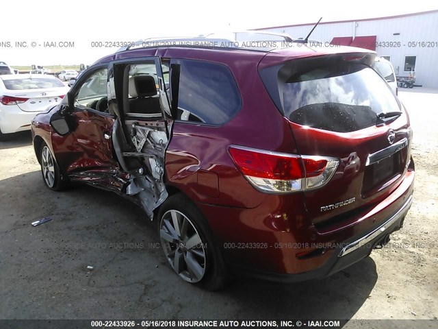 5N1AR2MN5DC647795 - 2013 NISSAN PATHFINDER S/SV/SL/PLATINUM RED photo 3