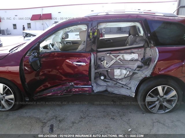 5N1AR2MN5DC647795 - 2013 NISSAN PATHFINDER S/SV/SL/PLATINUM RED photo 6
