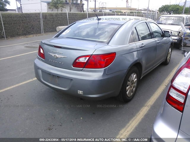 1C3CC4FBXAN168340 - 2010 CHRYSLER SEBRING TOURING Light Blue photo 4