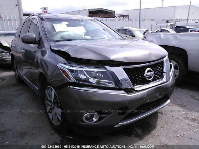5N1AR2MM9EC730333 - 2014 NISSAN PATHFINDER S/SV/SL/PLATINUM 灰色 照片 1
