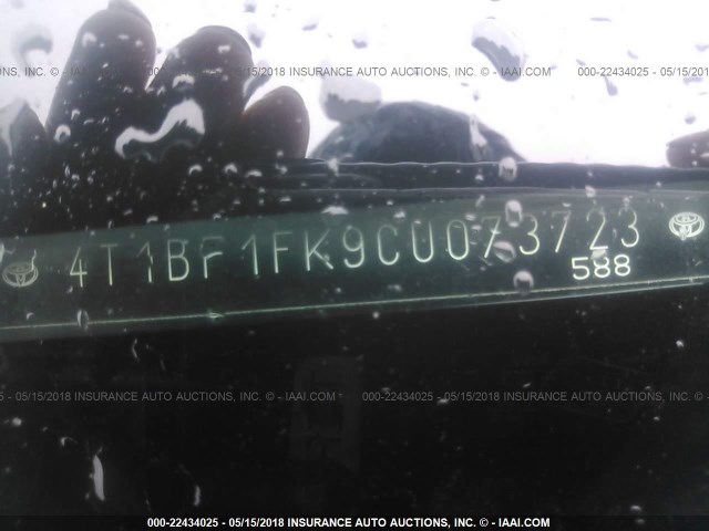 4T1BF1FK9CU073723 - 2012 TOYOTA CAMRY SE/LE/XLE BLACK photo 9