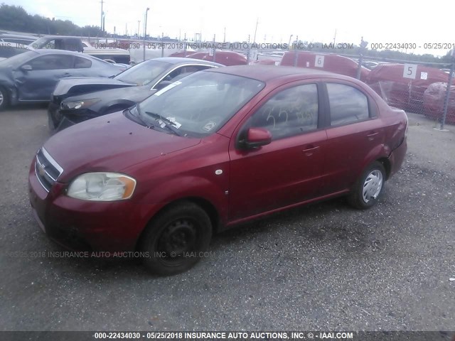 KL1TD56657B047573 - 2007 CHEVROLET AVEO LS RED photo 2