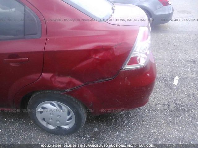 KL1TD56657B047573 - 2007 CHEVROLET AVEO LS RED photo 6