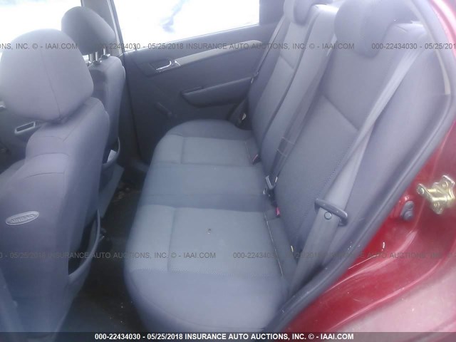 KL1TD56657B047573 - 2007 CHEVROLET AVEO LS RED photo 8
