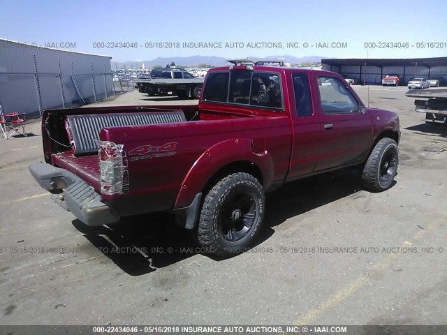 1N6ED26Y93C420813 - 2003 NISSAN FRONTIER KING CAB XE/KING CAB SE RED photo 4