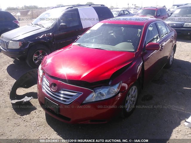 4T1BB46K08U062243 - 2008 TOYOTA CAMRY HYBRID RED photo 2