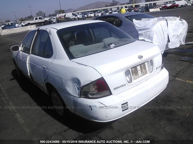 3N1CB51D12L639468 - 2002 NISSAN SENTRA XE/GXE WHITE photo 3