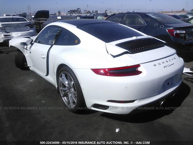 WP0AA2A93HS107313 - 2017 PORSCHE 911 CARRERA/CARRERA 4 WHITE photo 3