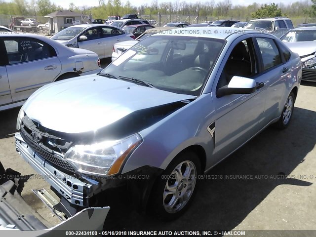 1FAHP35N18W273970 - 2008 FORD FOCUS SE/SEL/SES Light Blue photo 2