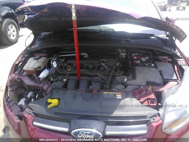 1FADP3N27DL384135 - 2013 FORD FOCUS TITANIUM BURGUNDY photo 10