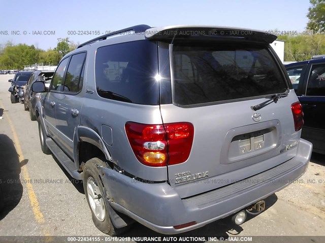 5TDBT48A81S049708 - 2001 TOYOTA SEQUOIA LIMITED GRAY photo 3