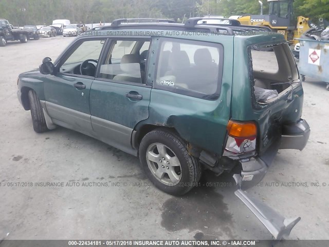 JF1SF6553WH760003 - 1998 SUBARU FORESTER S GREEN photo 3