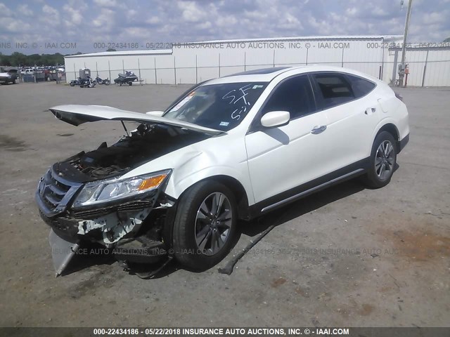 5J6TF1H54EL000715 - 2014 HONDA CROSSTOUR EXL WHITE photo 2