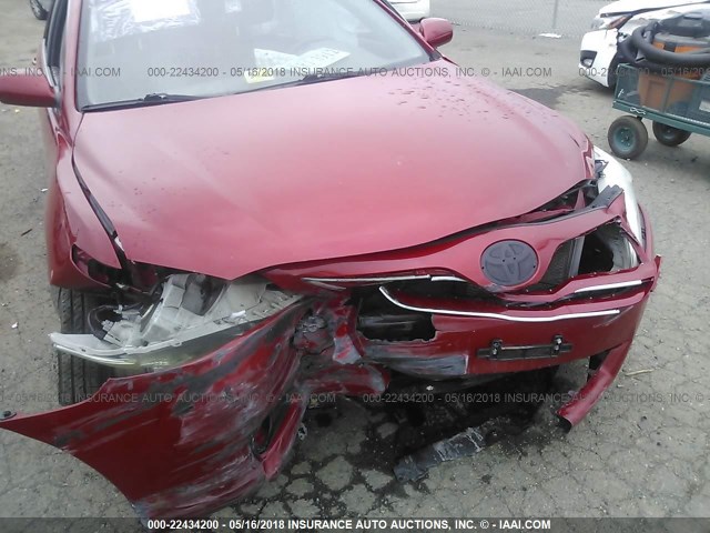 4T1BK3EK0BU124968 - 2011 TOYOTA CAMRY SE/LE/XLE 红色 照片 6