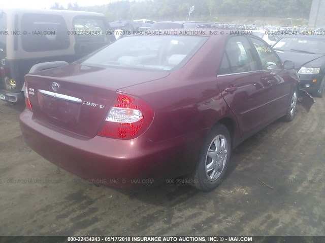 4T1BE30K33U126083 - 2003 TOYOTA CAMRY LE/XLE/SE წითელი ფოტო 4