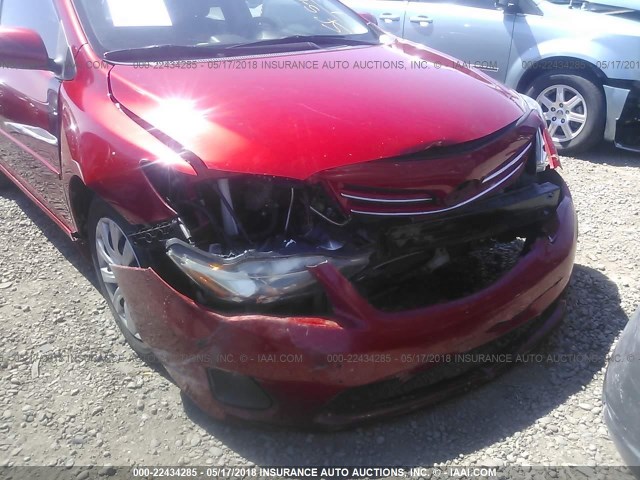 5YFBU4EE1DP078887 - 2013 TOYOTA COROLLA S/LE RED photo 6