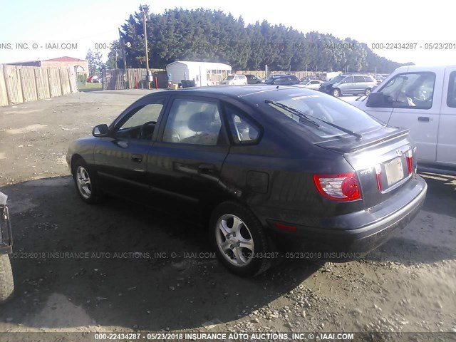 KMHDN56D05U140622 - 2005 HYUNDAI ELANTRA GLS/GT BLACK photo 3