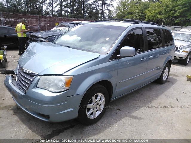 2A8HR54P58R611536 - 2008 CHRYSLER TOWN & COUNTRY TOURING Light Blue photo 2