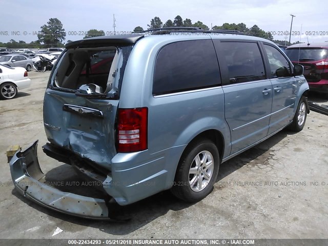 2A8HR54P58R611536 - 2008 CHRYSLER TOWN & COUNTRY TOURING Light Blue photo 4