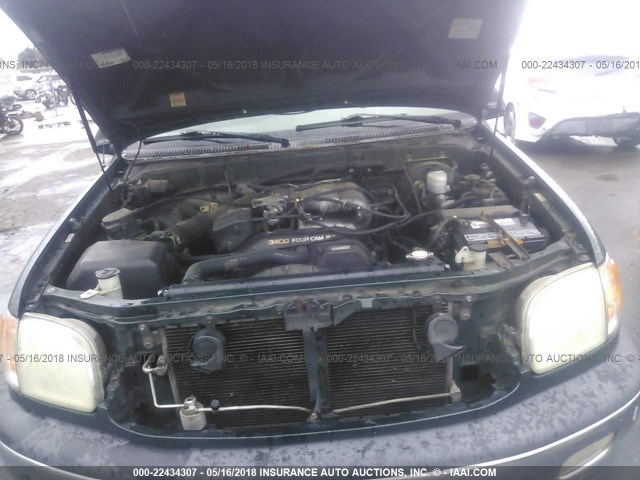 5TBRN34111S134570 - 2001 TOYOTA TUNDRA ACCESS CAB SR5 GREEN photo 10