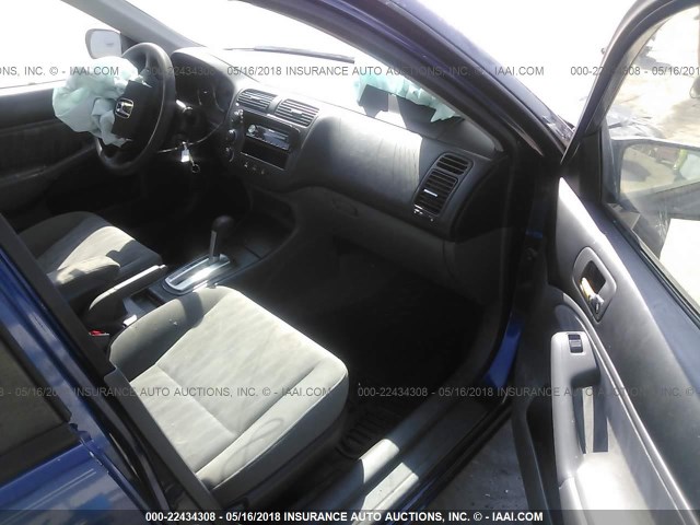 JHMES16573S003400 - 2003 HONDA CIVIC LX BLUE photo 5