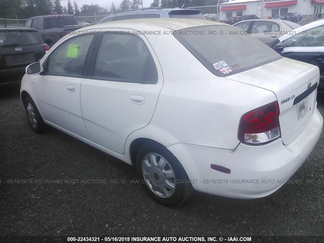 KL1TD52655B366538 - 2005 CHEVROLET AVEO LS WHITE photo 3