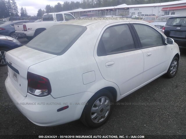 KL1TD52655B366538 - 2005 CHEVROLET AVEO LS WHITE photo 4