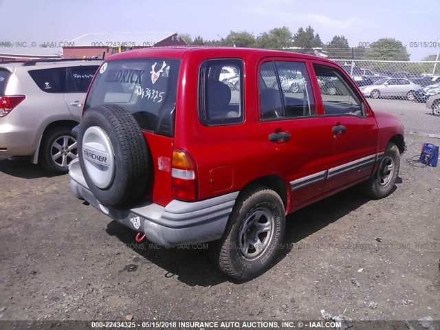 2CNBJ13C1Y6952456 - 2000 CHEVROLET TRACKER RED photo 4