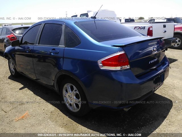 1FAHP36N89W126450 - 2009 FORD FOCUS SES BLUE photo 3