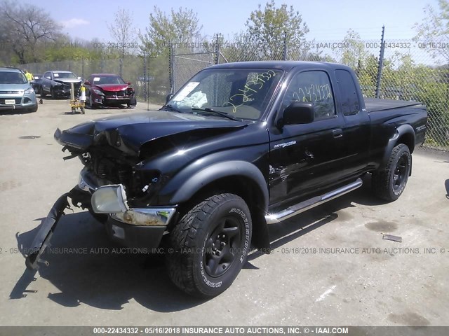 5TEWN72N73Z198299 - 2003 TOYOTA TACOMA XTRACAB BLACK photo 2