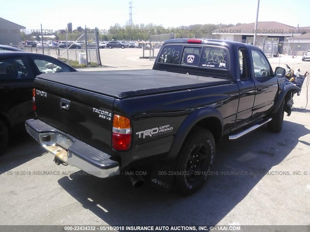 5TEWN72N73Z198299 - 2003 TOYOTA TACOMA XTRACAB BLACK photo 4