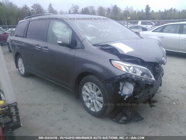 5TDDK3DC8FS098413 - 2015 TOYOTA SIENNA XLE/LIMITED GRAY photo 1