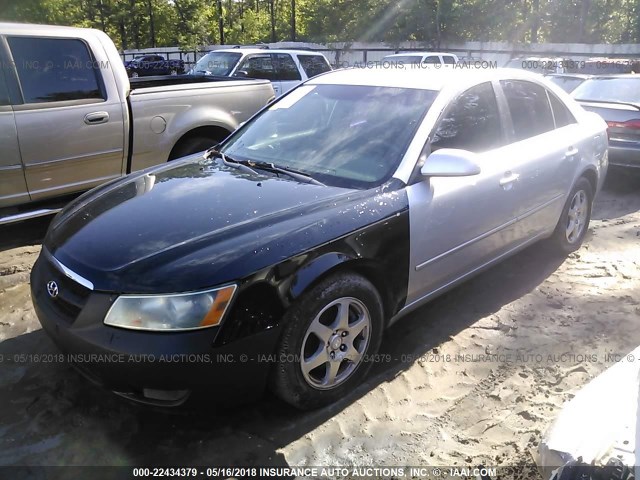 5NPEU46F76H091499 - 2006 HYUNDAI SONATA GLS/LX SILVER photo 2