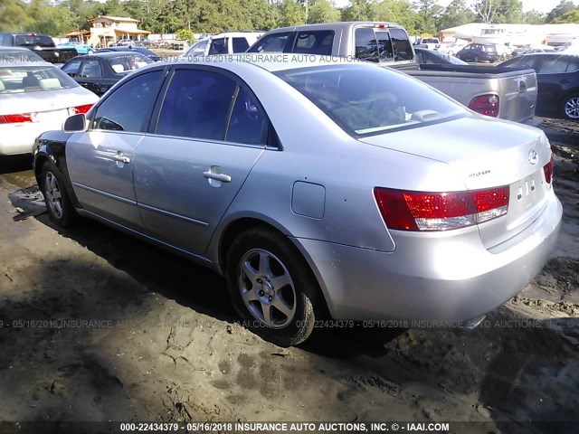 5NPEU46F76H091499 - 2006 HYUNDAI SONATA GLS/LX SILVER photo 3