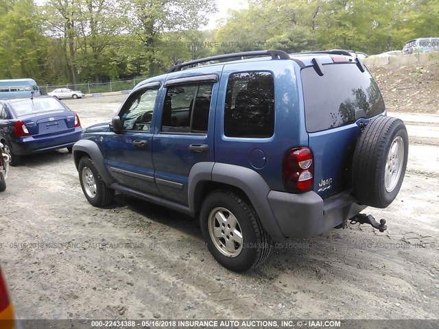 1J4GL48K15W530415 - 2005 JEEP LIBERTY SPORT 蓝色 照片 3