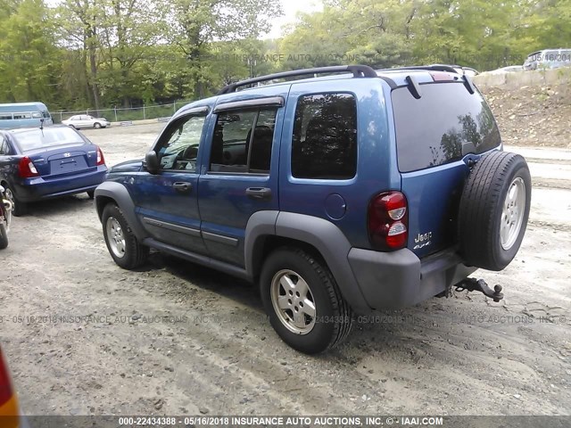 1J4GL48K15W530415 - 2005 JEEP LIBERTY SPORT BLUE photo 3