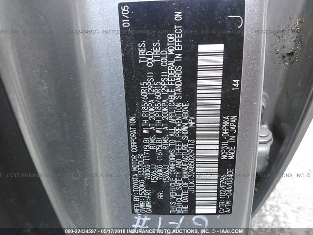 JTLKT324850209113 - 2005 TOYOTA SCION XB SILVER photo 9