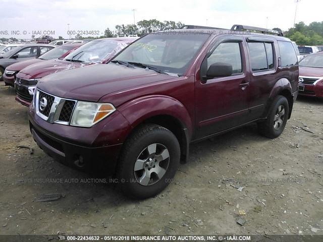 5N1AR18W87C625520 - 2007 NISSAN PATHFINDER LE/SE/XE RED photo 2